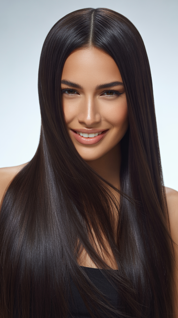 Center Part with Extreme Sleekness