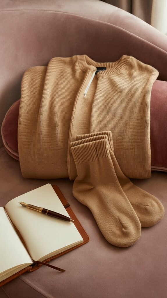 27 Stylish Self Care Sunday Outfits for Every Occasion 15 Cashmere Lounge Set