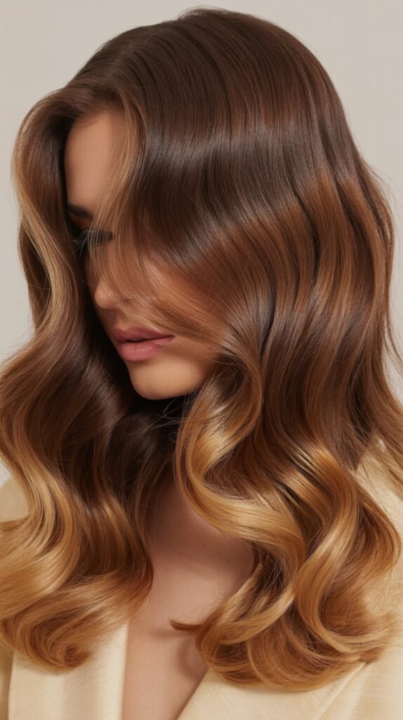 Warm Brown with Honey Ombré