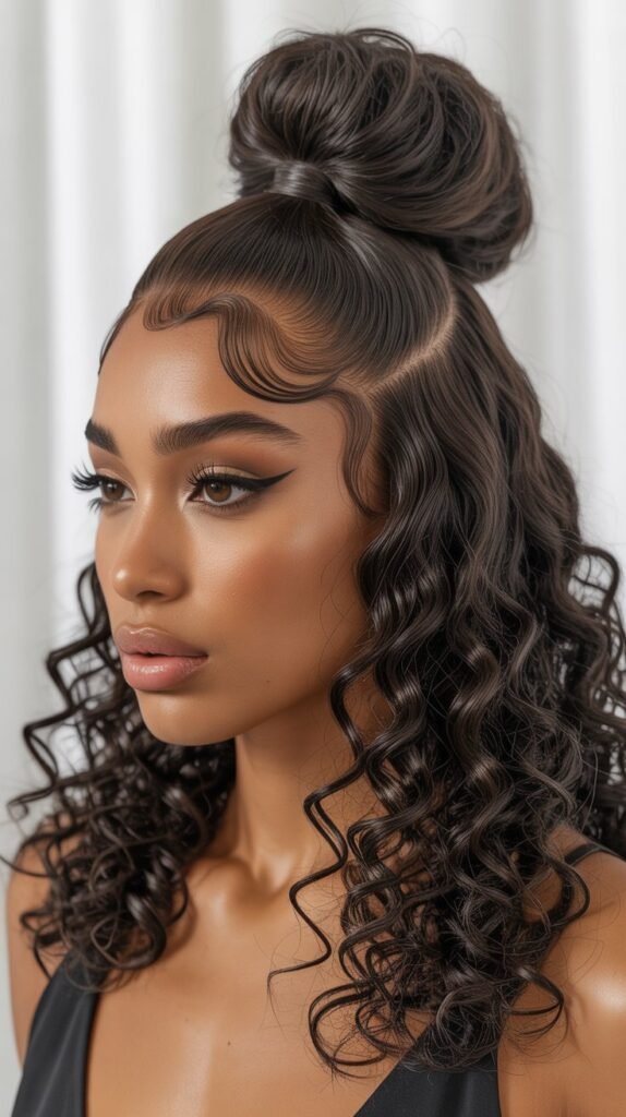 Half-Up Half-Down with Curls