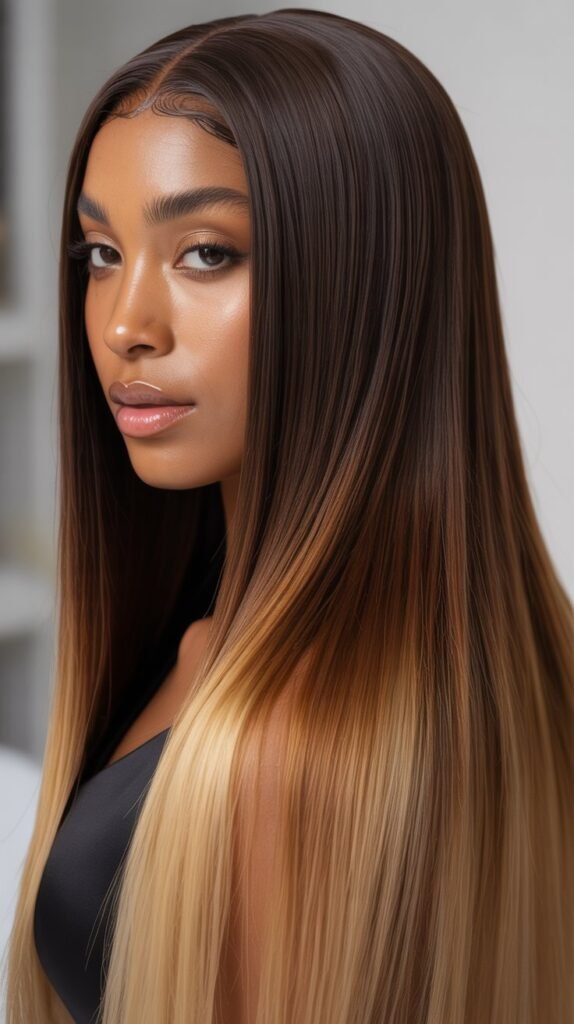  Ombre Straight Wig (Dark to Light)