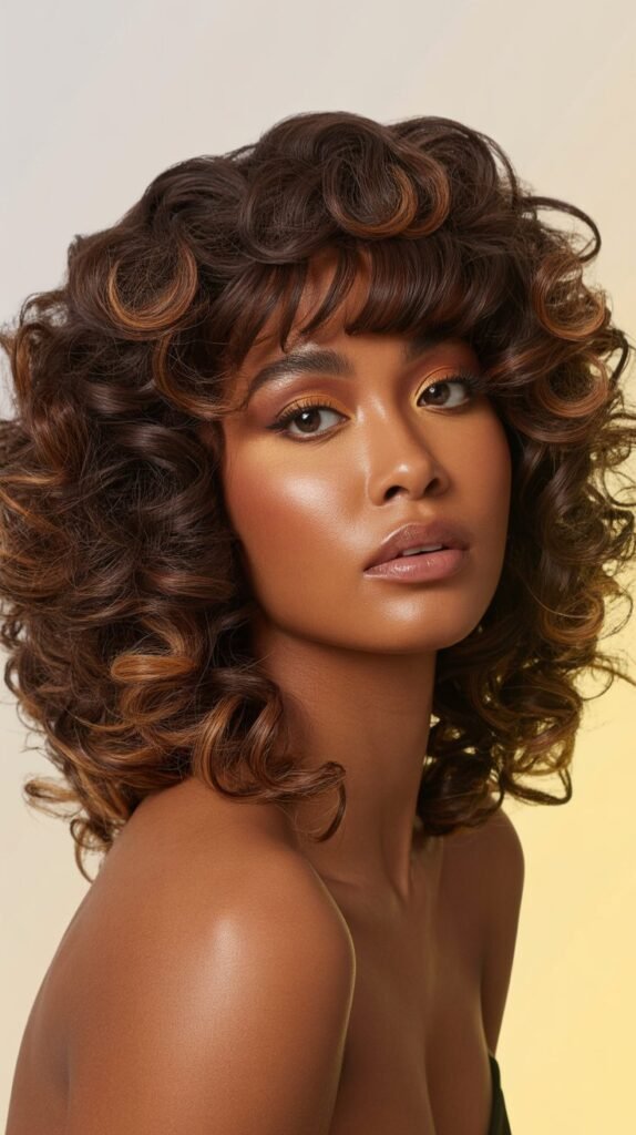  Curly Wig with Bangs