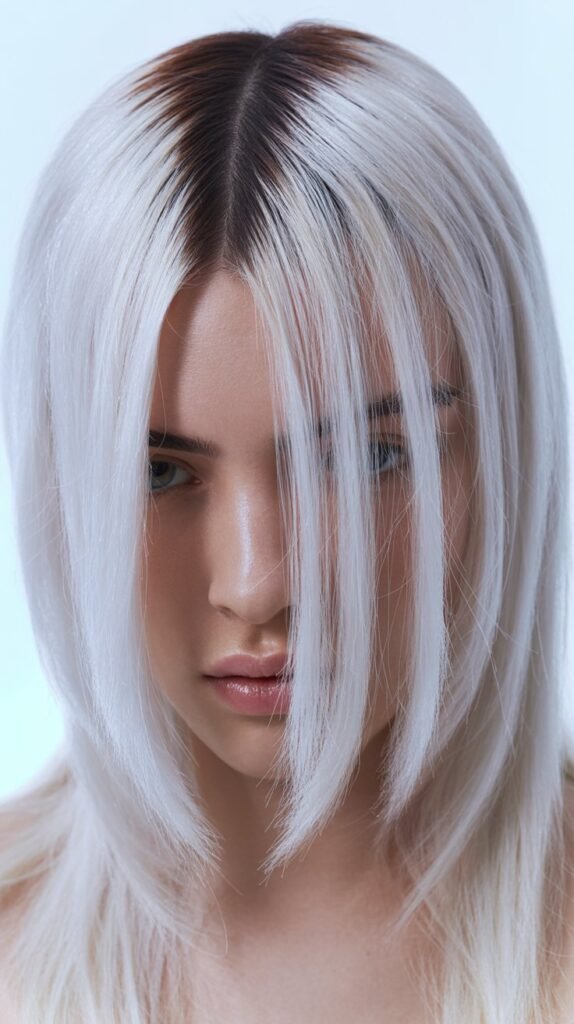 Platinum Blonde with Dark Roots