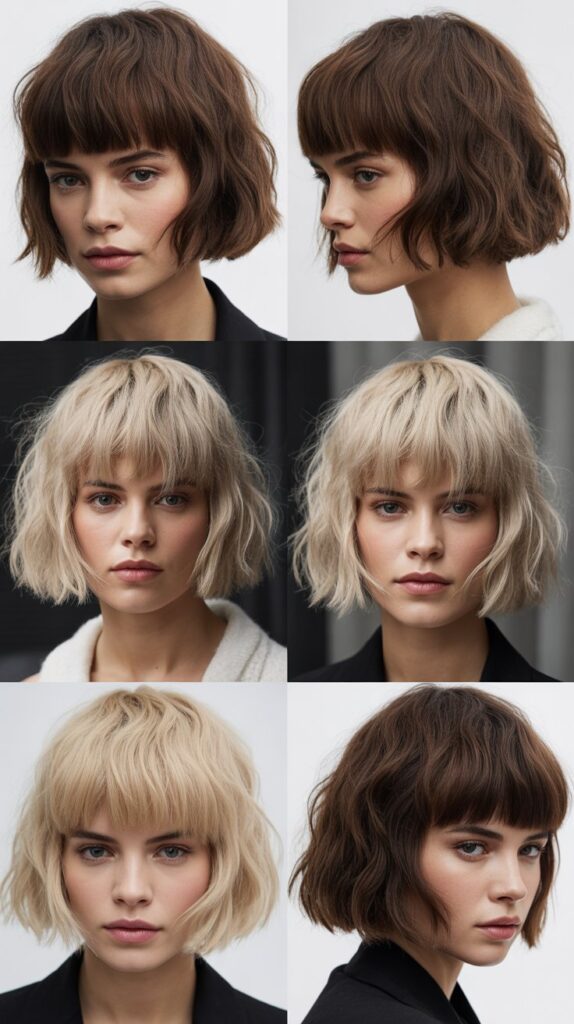 Textured French Bob with Disconnected Fringe