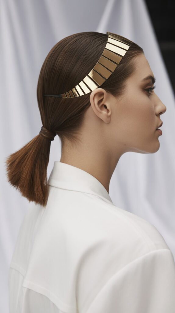 27 Greasy Hair Hairstyles with a Headband 26 . Asymmetrical Low Ponytail with Statement Headband