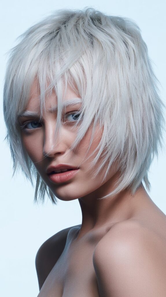 Best 30 Short Choppy French Bob Haircuts for an Instant Cool-Girl Look 25 Choppy French Bob with Platinum Blonde Color
