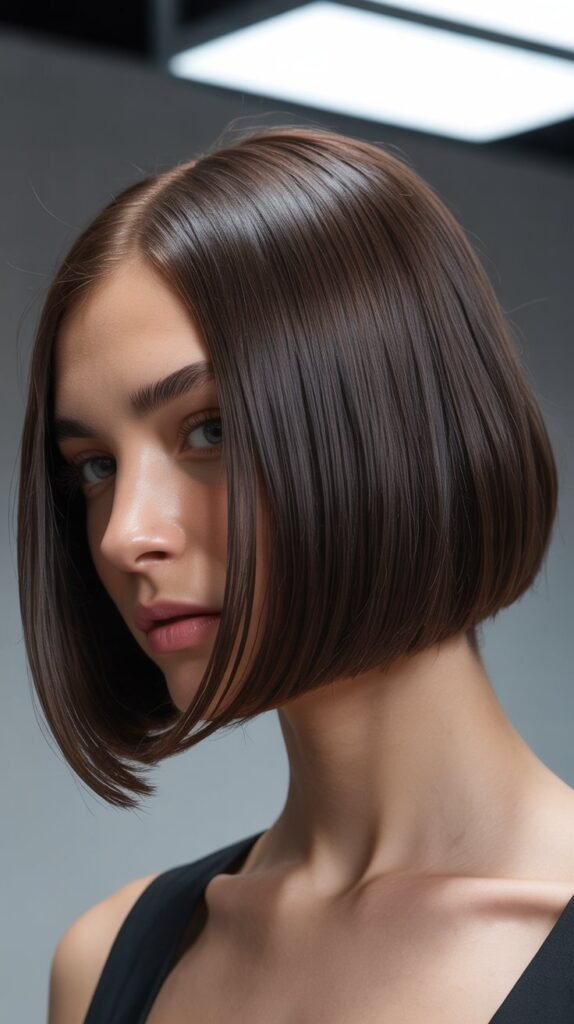 Sleek Bob with Center Part