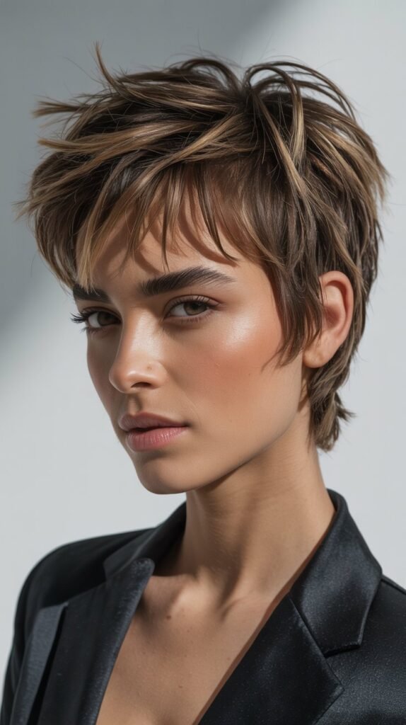 Textured Choppy Pixie with Micro Bangs