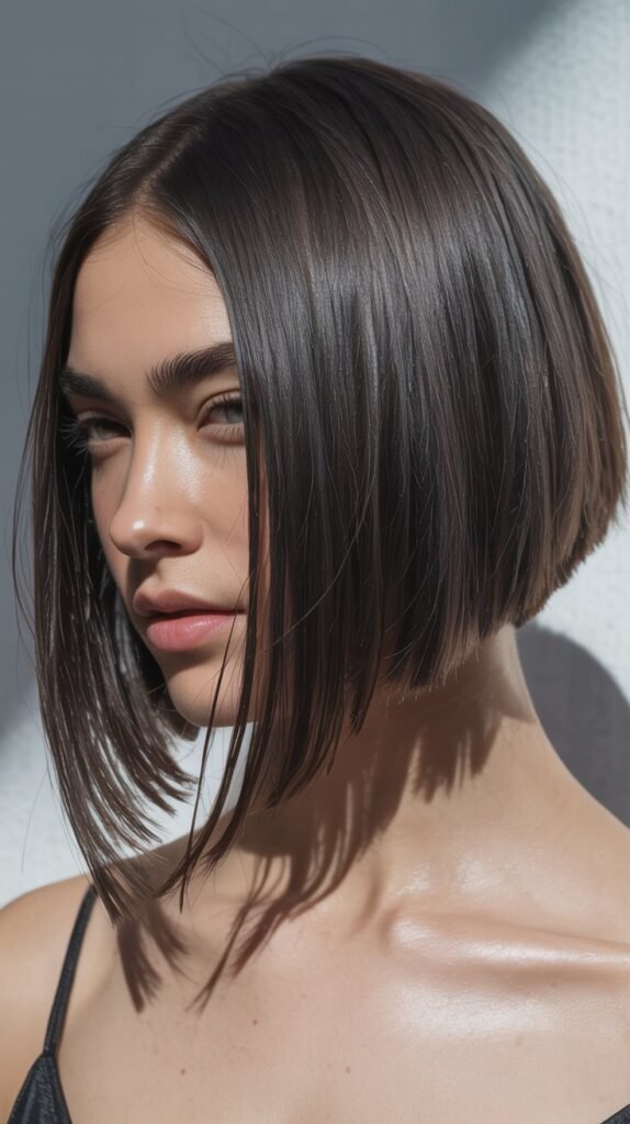 Choppy Bob with Deep Side Part