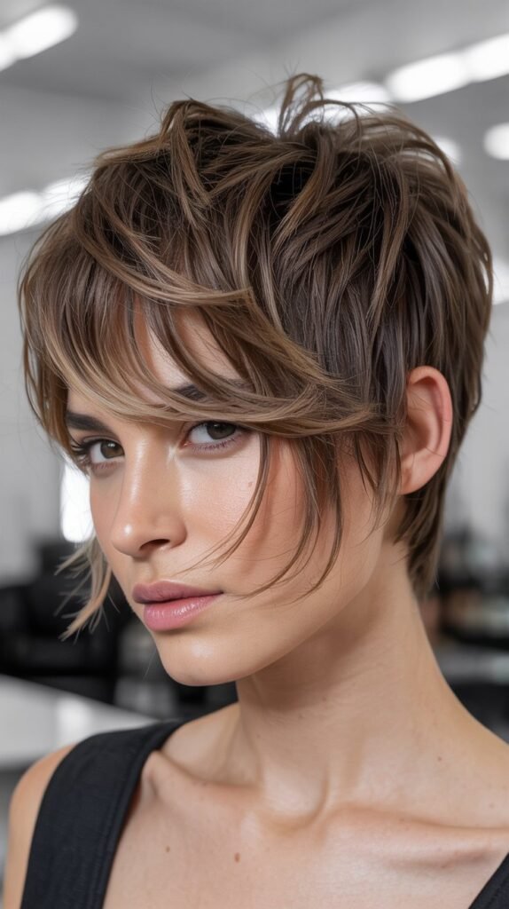Choppy Pixie with Grown-Out Bangs