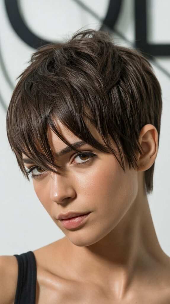 Choppy Pixie with Piecey Forehead Fringe