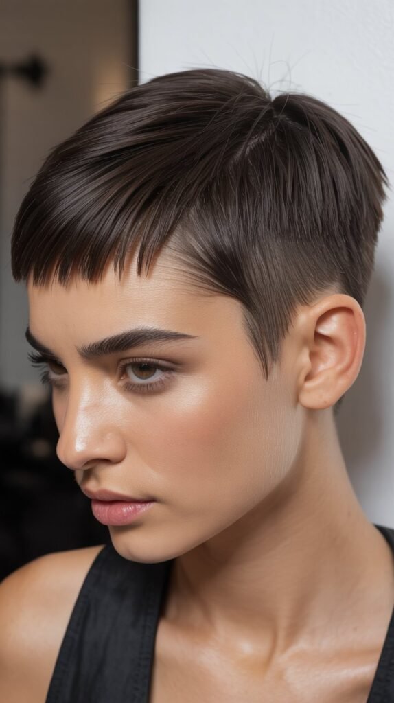 Choppy Pixie with Temple Fade