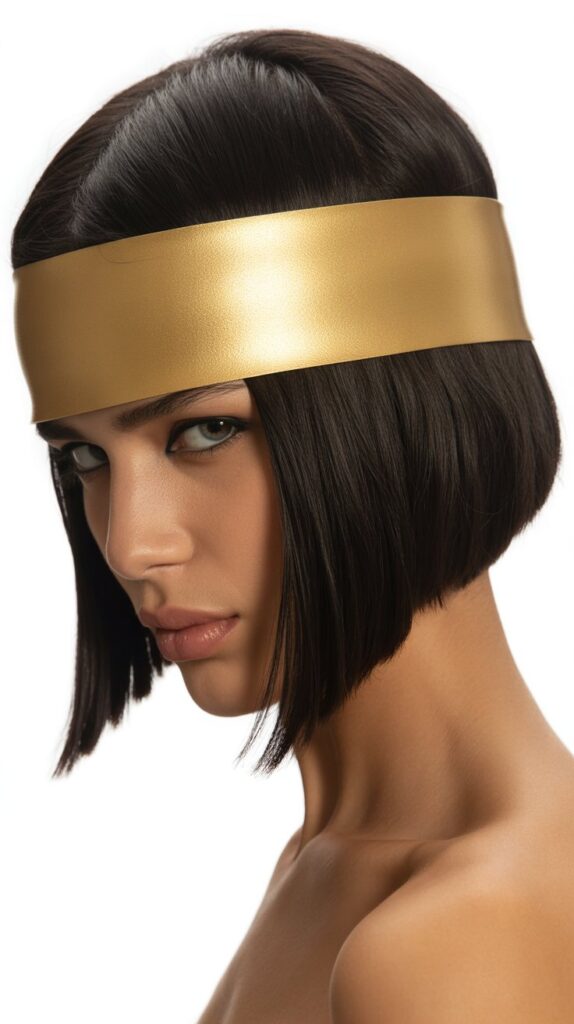 Thick Headband with Asymmetrical Bob