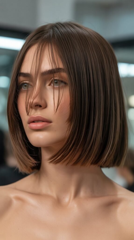 Collarbone Bob with See-Through Bangs