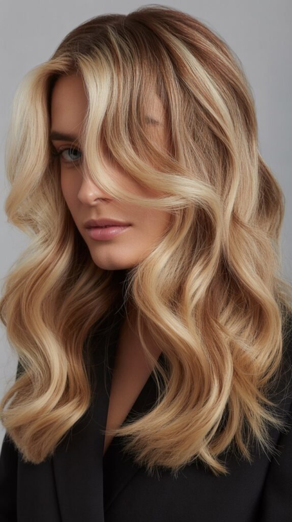 Buttercream Blonde with Cognac Lowlights