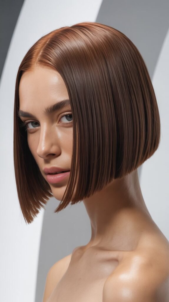 The Blunt Bob with Middle Part