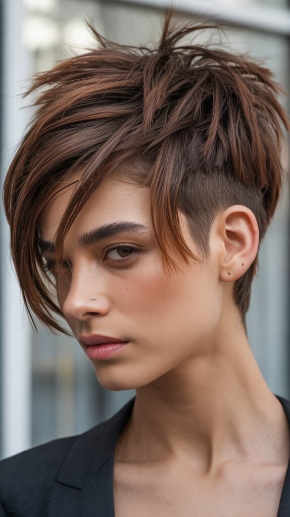 Choppy Pixie with Deep Side Part