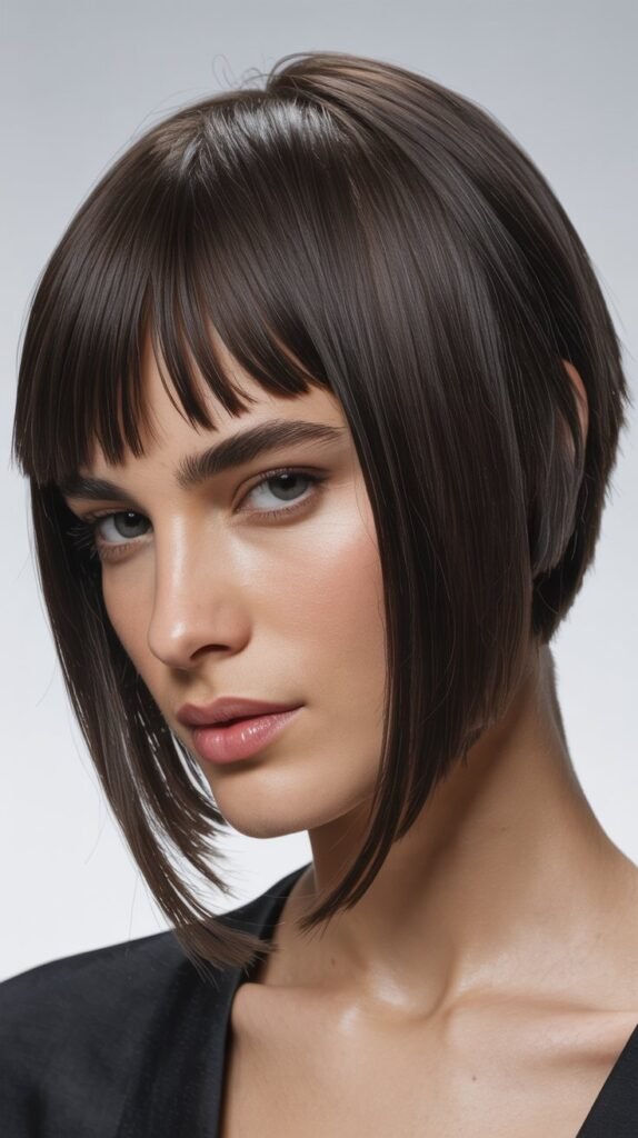  Razor-Cut Angled Bob with Piecey Bangs