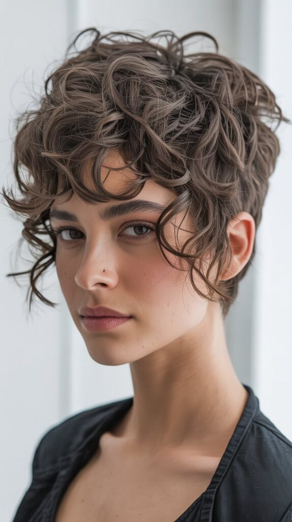 Curly Messy Pixie Cut