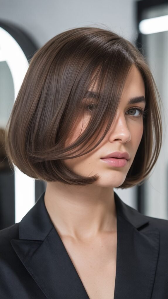 Blunt Bob with Side-Swept Bangs