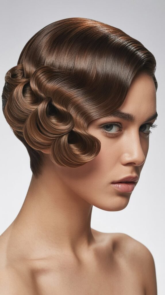 Stacked Bob with Finger Wave Details