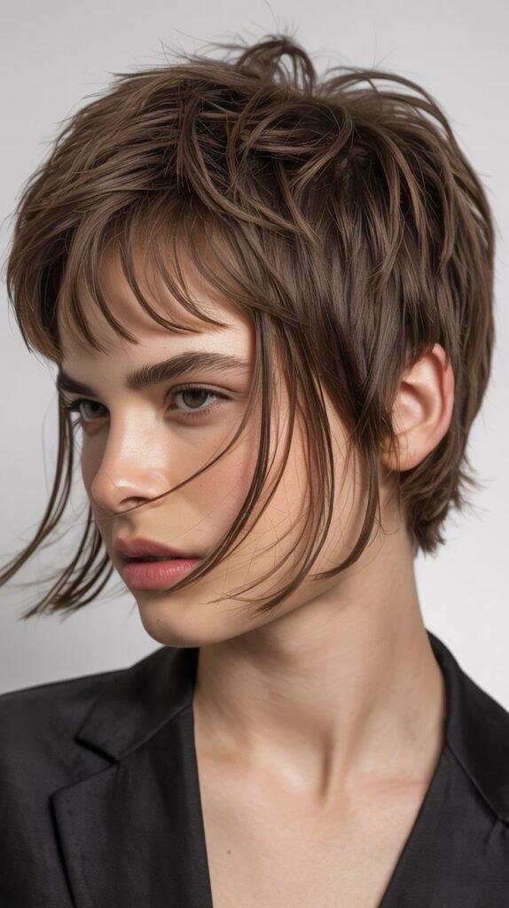  Layered Choppy Pixie with Curtain Bangs