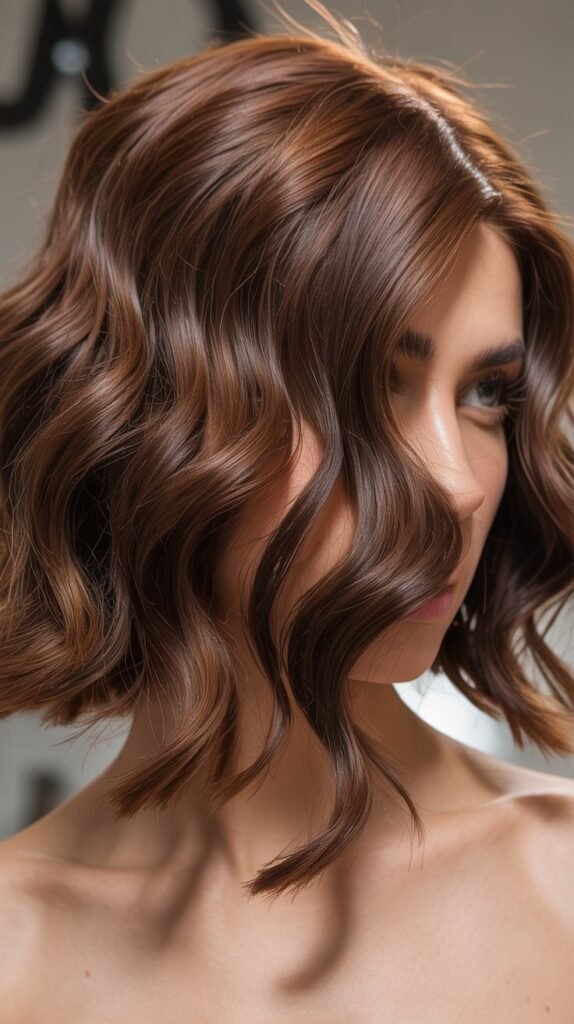 Choppy Wavy Angled Bob