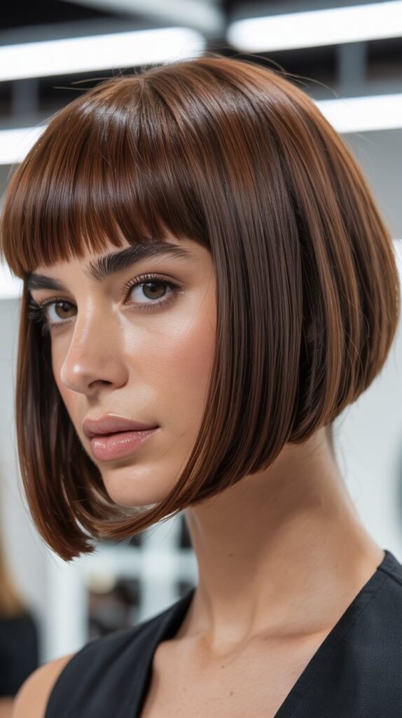 Classic A-Line Bob with Blunt Bangs