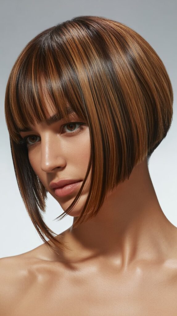 Undercut Bob with Statement Curtain Bangs