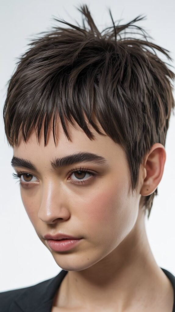 Messy Choppy Pixie with Micro Bangs