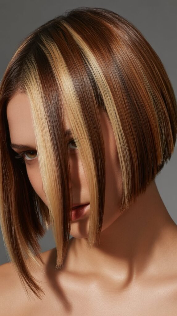 Balayage Bob with Money Pieces