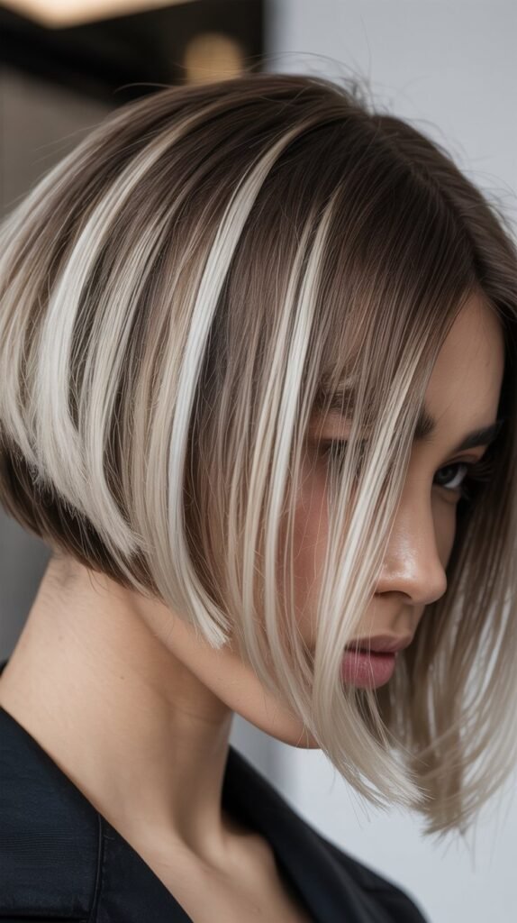 Platinum Blonde Balayage Bob