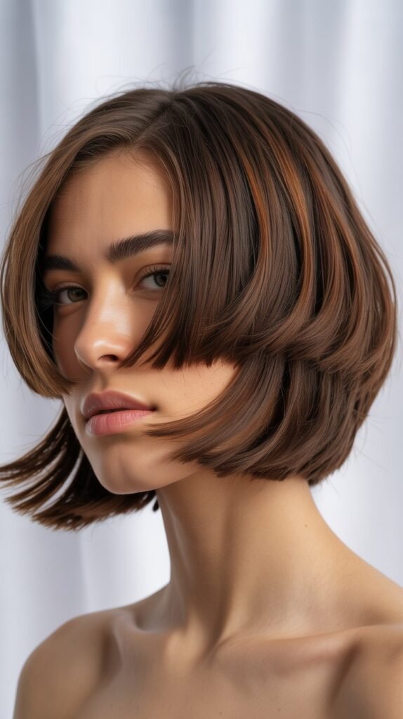 Classic Layered Bob with Blunt Ends