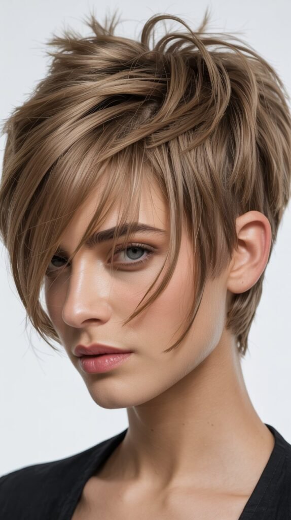  Undercut Choppy Pixie with Long Bangs