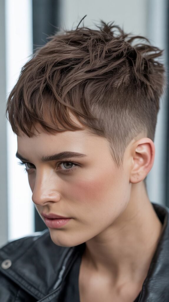 Choppy Pixie with Temple Fade