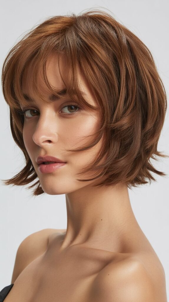 Layered Bob with Baby Bangs