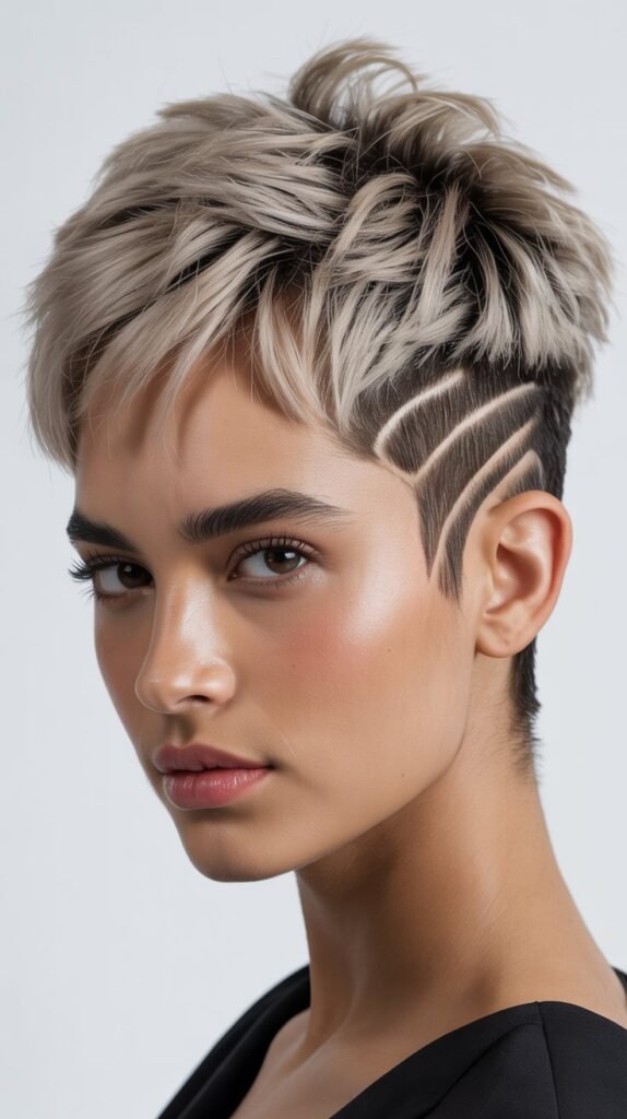 Textured Pixie with Undercut Design