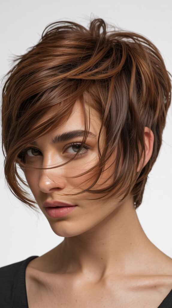 Asymmetrical Shaggy Pixie