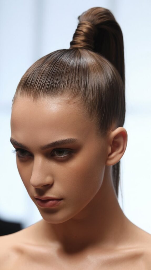 Slicked-Back High Ponytail