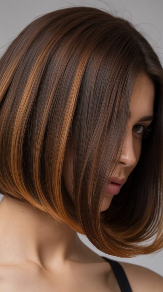 A-Line Bob with Caramel Ombre