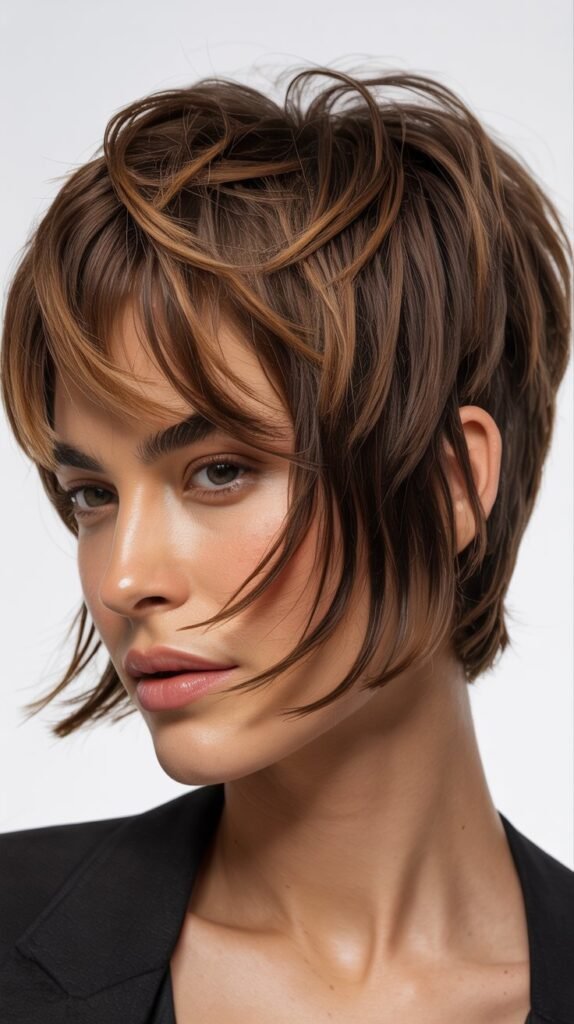 Textured Fringe Shaggy Pixie