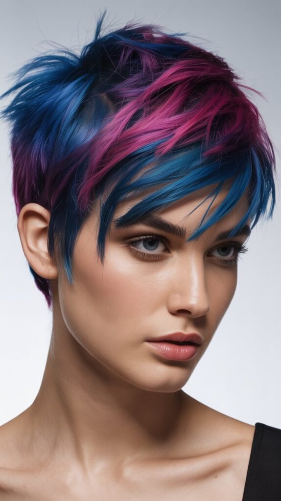 Choppy Pixie with Vibrant Color