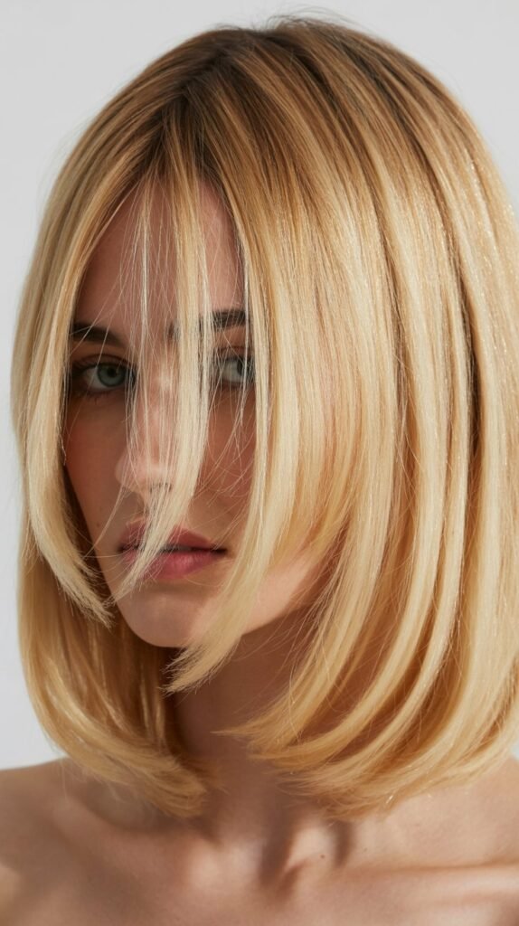 Long Bob with Curtain Bangs