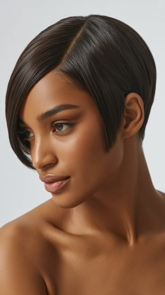 Short Pixie with Side-Swept Middle Part
