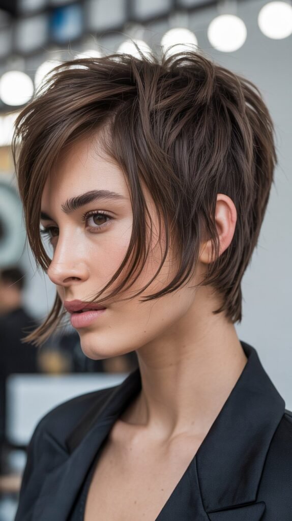 Shaggy Pixie with Swept Bangs