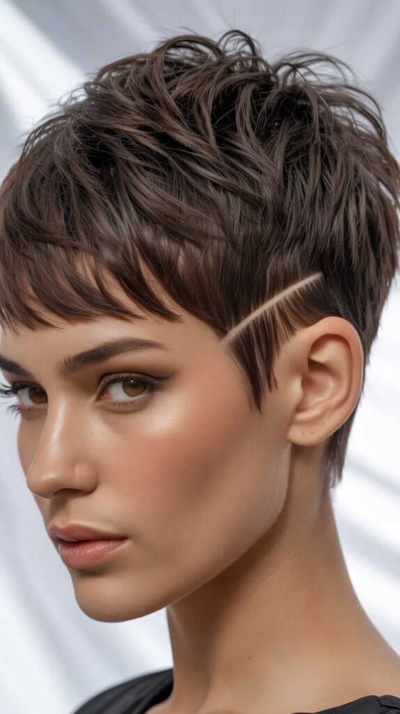  Shaggy Pixie with Temple Undercut