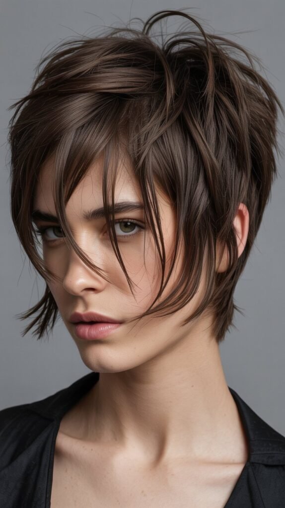 Choppy Pixie with Layered Fringe