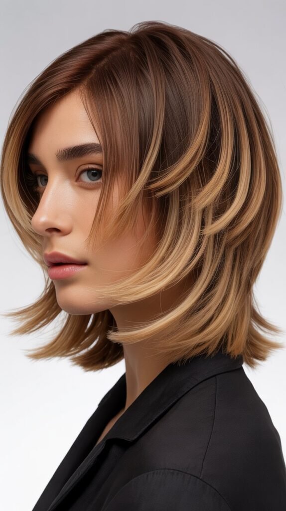 Layered Bob with Color Melt