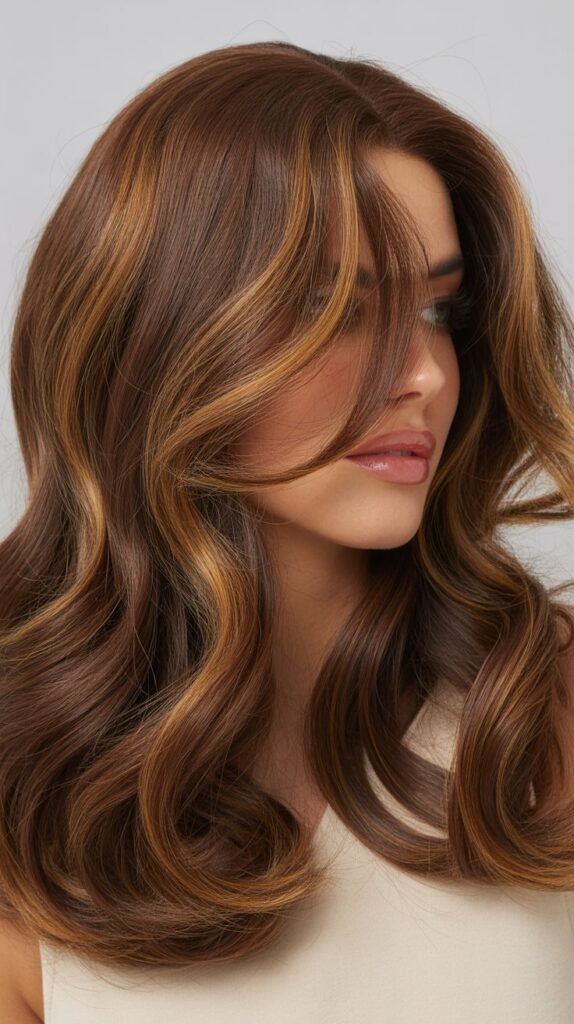 Brown Wig with Caramel Highlights for Active Lifestyles