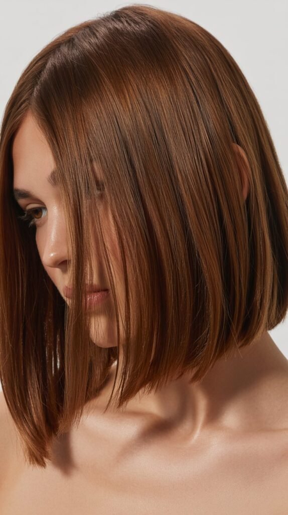 Blunt Cut Long Bob with Internal Layers